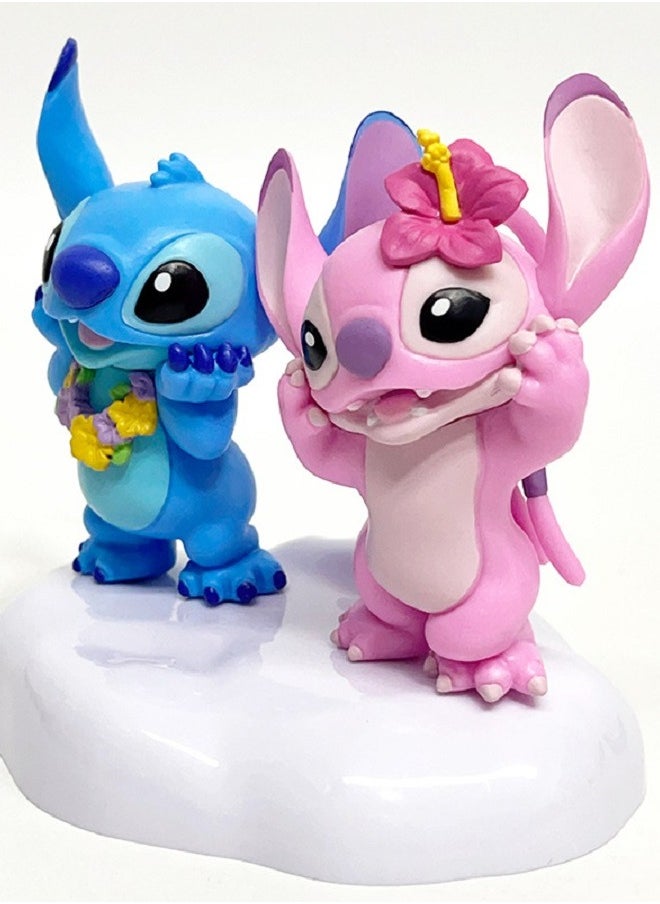 HALAMODO Stitch 2-Pieces Standing Cute Toy Figure, Desk Ornament, Birthday Gift for Boys and Girls，13 cm  - Image 3