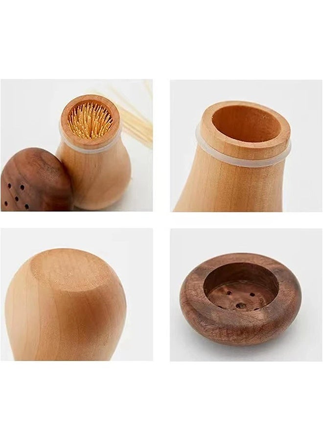 Toothpick Holder, Cute Mushroom Toothpick Dispenser,Wooden Toothpick Container for Kitchen Home Restaurant Dining Room Birthday Hostess Thanksgiving Christmas Gift for Friend Family Wood Decoration - Image 3