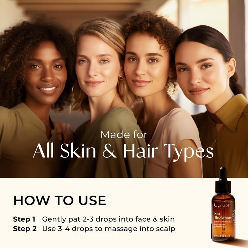 Gya Labs Sea Buckthorn Carrier Oil - 1.7 Fl Oz - for Hair, Skin, Face, Scalp & Body Massage - Image 4