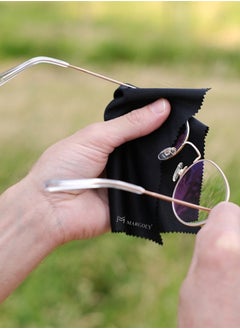 MARGOUN 36 Pack Of Microfiber Cleaning Cloth Premium Cloth for Glasses Lens Screens & More Multicolour 6cm X 9cm Black  - Image 4