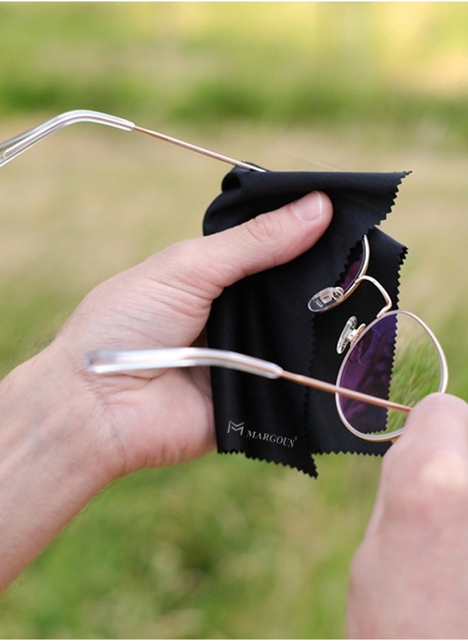 MARGOUN 36 Pack Of Microfiber Cleaning Cloth Premium Cloth for Glasses Lens Screens & More Multicolour 6cm X 9cm Black  - Image 4