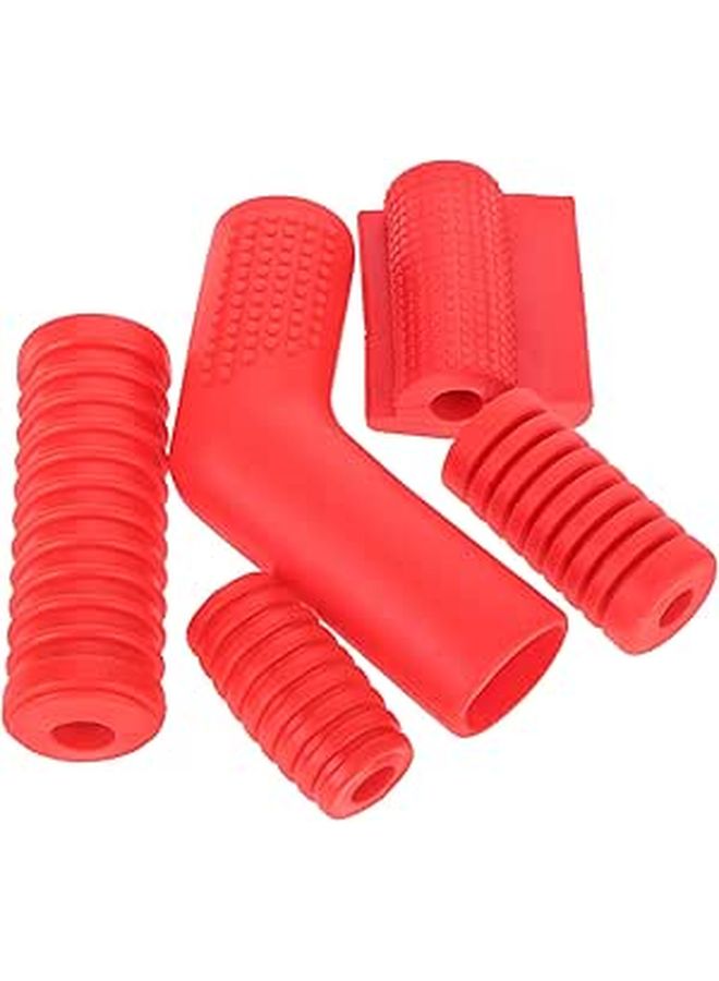 5 Pcs Red Rubber Motorcycle Gear Shift Lever Boots Universal Off Road Dirt Bike - Image 1