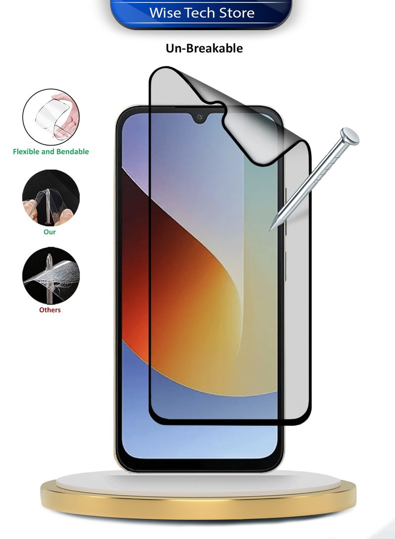 Wtech Xiaomi Redmi A7 Pro 4G / Redmi A7 4G / Xiaomi Poco C85x 5G 2026 Premium Nano Ceramic Full Glue Full Cover Matte Flexible Screen Protector (MSCNMN) - Clear/Black - Image 4