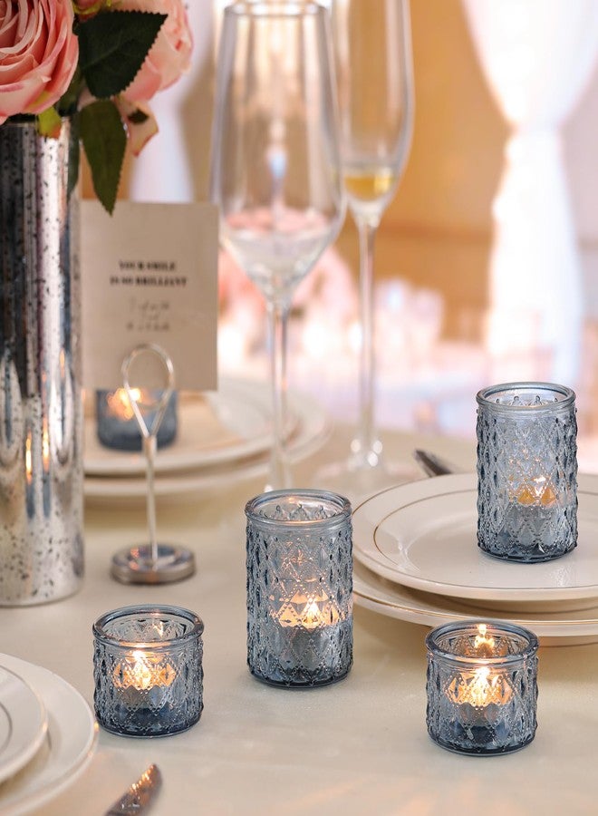 NITIME 24pcs Assorted Blue Votive Candle Holders, Tealight Candle Holders for Table Centerpiece, Blue Candle Holder Decor for Wedding, Baby Shower Party & Spa - Image 3