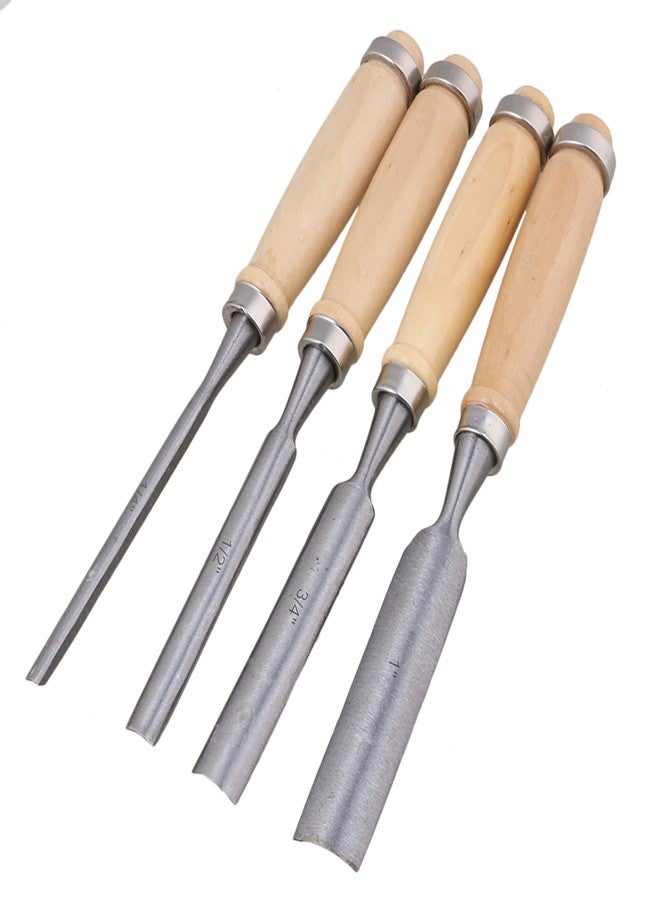 Mxfans Semicircle Wood Chisel Woodworking Carving Chisel Inner Edge Woodworking Gouge for Carpenter Wood Carving Hand Chisel Tool Pack of 4 - Image 1