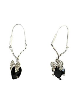 VENTIUP Water Drop Dangle Ear Stud Earrings Black  - Image 3