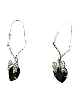 VENTIUP Water Drop Dangle Ear Stud Earrings Black  - Image 1