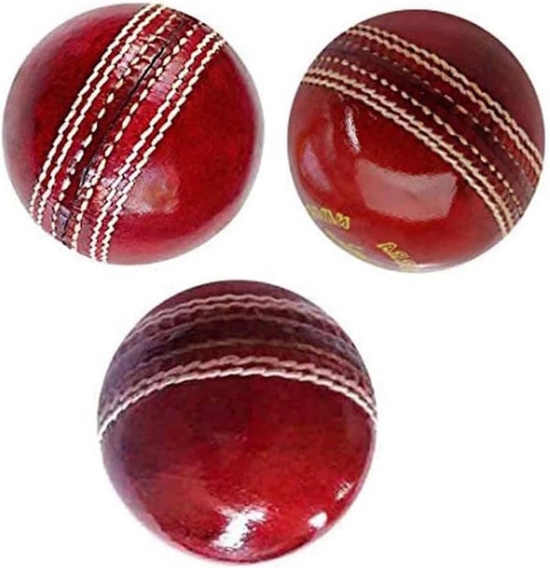 AnNafi ® Red Cricket Ball | Red Color Leather Cricket Balls for Practice A Grade Handstitched | Senior Official Hard & Seasoned |No Stamp for Indoor and Outdoor Practice & Training Cricket Ball - Image 5