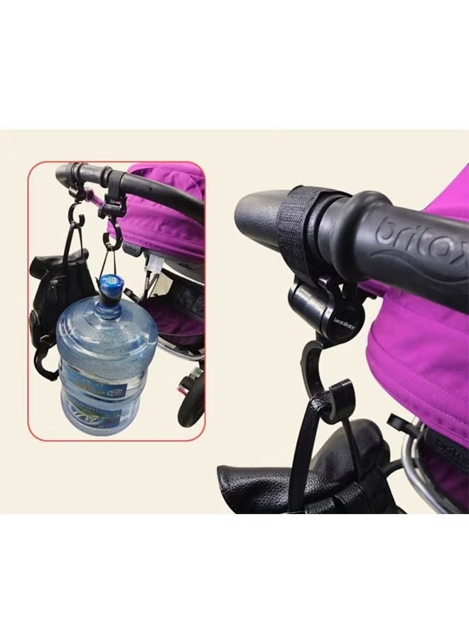 Baby Stroller Hooks Clips, Convenient Stroller Accessories Mommy Bag Hooks for Hanging Diaper Bags Purse, Stroller Organizer, Perfect for all kinds of strollers, Pushchair, Buggy ，Pack of 2 - Image 2