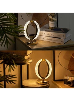 QSHOP QShop®️ Cordless Crystal Table Lamp, USB Rechargeable, 3 Lighting Modes LED Touch Lamp, Portable Metal Lamps for Bedroom Restaurant Living Room, Multi Color  - Image 1