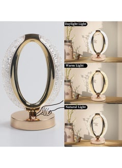 QSHOP QShop®️ Cordless Crystal Table Lamp, USB Rechargeable, 3 Lighting Modes LED Touch Lamp, Portable Metal Lamps for Bedroom Restaurant Living Room, Multi Color  - Image 3