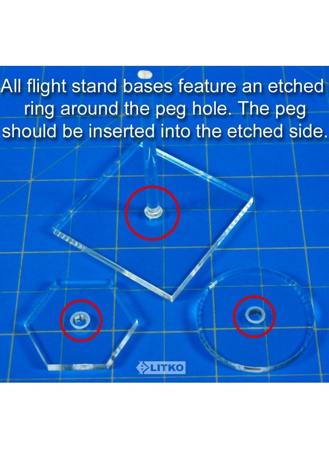 LITKO 27mm Circular Flight Stand Kit | Compatible with Star Wars: Legion | 3mm Clear with 1.25 inch Peg | 10 Pack - Image 4
