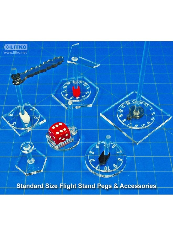 LITKO 27mm Circular Flight Stand Kit | Compatible with Star Wars: Legion | 3mm Clear with 1.25 inch Peg | 10 Pack - Image 5