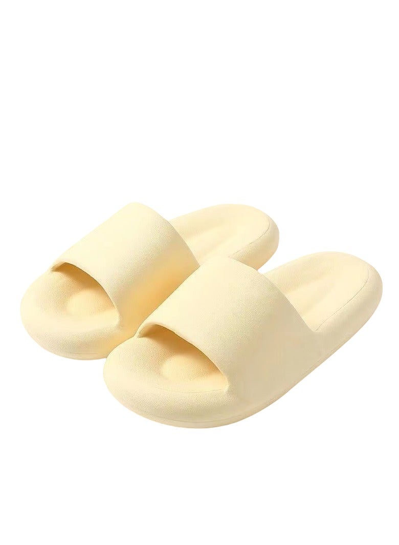 Summer Soft Sole Indoor Home Slippers Silent and Fragrant Couple Slippers Yellow - Image 1