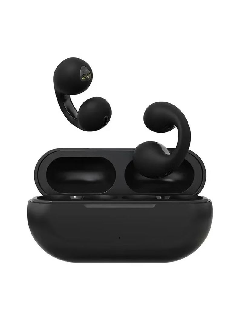 أمبي سماعات أذن Ambie Sound اللاسلكية بتقنية البلوتوث مع خطاف للأذن وسماعات أذن رياضية (أسود) - Image 1