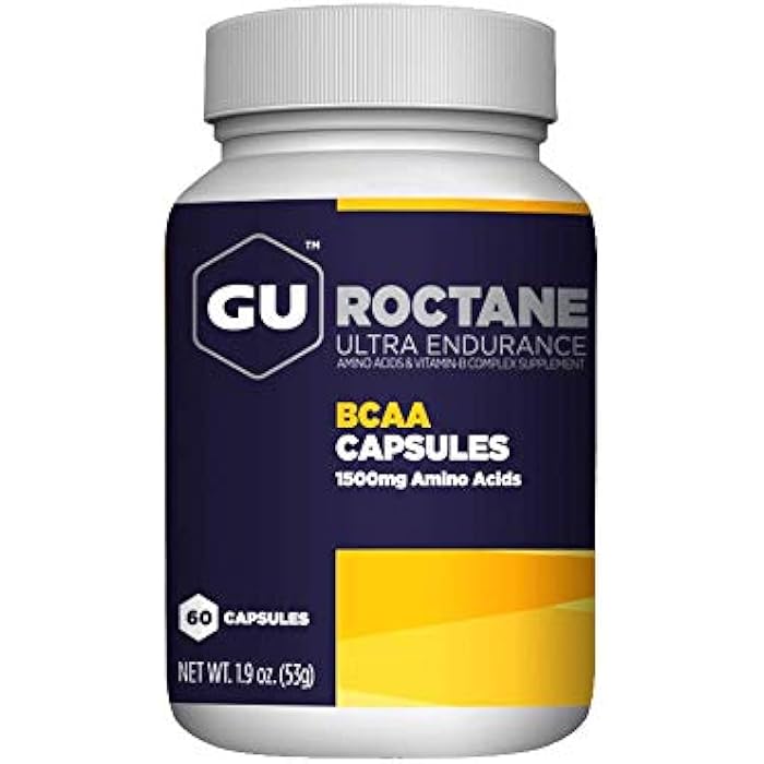 GU Energy Roctane Ultra Endurance Branch Chain Amino Acid and Vitamin B Exercise Recovery Capsules,Informed Choice, Energy for Before, During or After Any Workout, 60-Count Bottle - Image 1