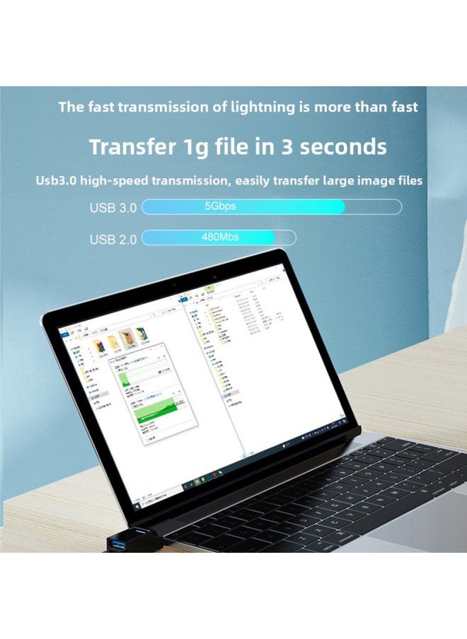 USB Extender Computer Multi-Port Set Splitter Typec Laptop Car Ubs Adapter Usp Wireless-Number Of Interfaces:Black And Gray [3-port 3.0 High-speed Transmission] Aluminum Shell Model-0.01m  - Image 3