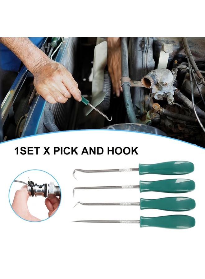 Blue 4pcs Pick And Hook Set Non Slip Handle Oil Seal Screwdriver Remove Small Fuses Wire Plugs O Rings - Image 2