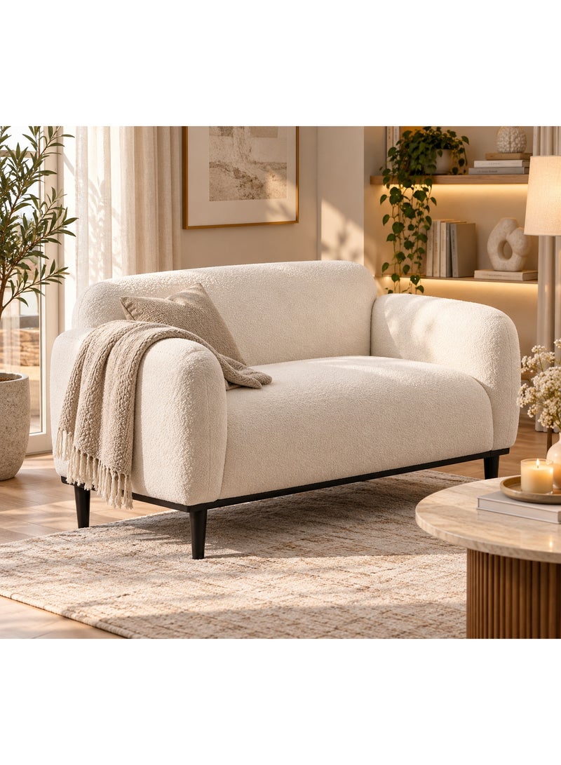 Other Manufacturer Two-seater bouclé sofa, a modern sofa with comfortable seating, soft bouclé fabric - Image 2