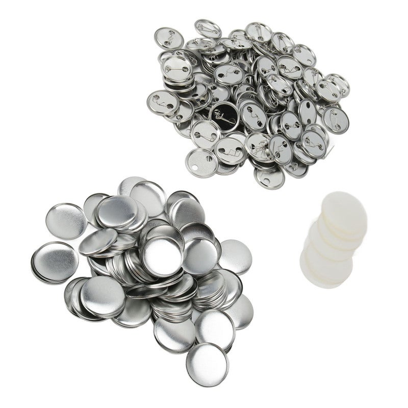 Blank Button Badge Parts 32MM Rust Prevention Iron Material - Easy To Print Round Button Badge for DIY School Activities Personalized Gifts Backpacks Hats - Image 1