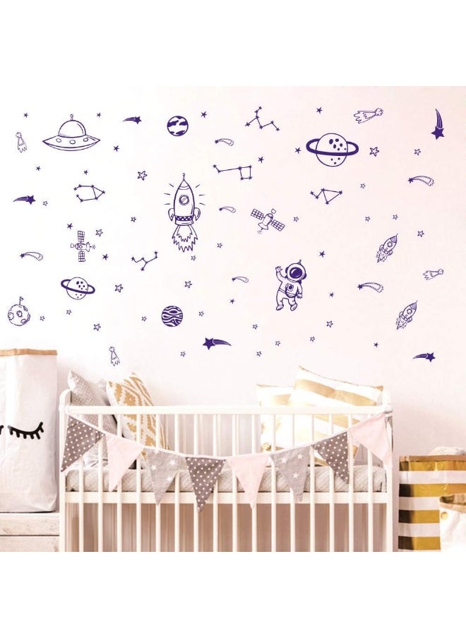 YOYOYU ART HOME DECOR Wall for Boys Room Outer Space Star Rockets Planets Stickers Removable Space Wall Decal for Children Bedroom Decoration  - Image 4