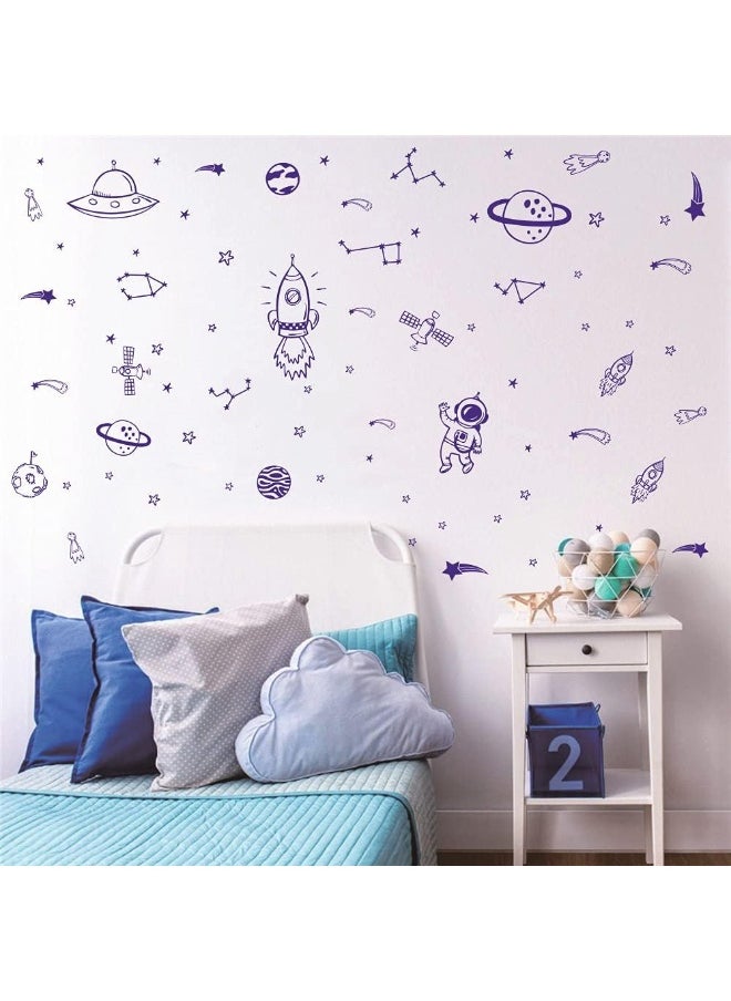 YOYOYU ART HOME DECOR Wall for Boys Room Outer Space Star Rockets Planets Stickers Removable Space Wall Decal for Children Bedroom Decoration  - Image 1