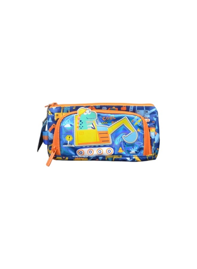 Five dream house Dinosaur Excavator 3D Stereo Pencil Case 420D+PU Double Layer Large Capacity Student Pencil Bag 19 Colors Available - Image 1
