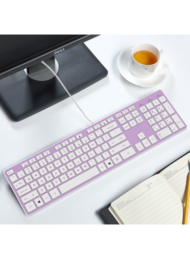 Kb1430 Silent Keyboard Wired Ultra-thin Desktop Computer Laptop Girls Office Chocolate Mouse Keyboard Set