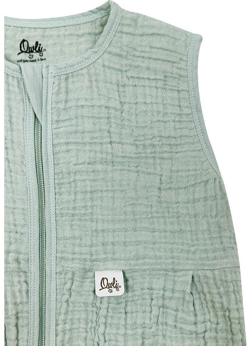 Owli - Lovelayers 4 Layer Muslin Sleeping Bag Mint Green - Image 1