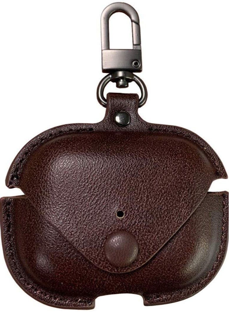 ELTRAZONE AirPods 3rd Generation Case 2021 Leather Protective Case Skin Cover with Keychain and Lock for Apple Airpods 3 Case Women Men Chocolate Brown - Image 1