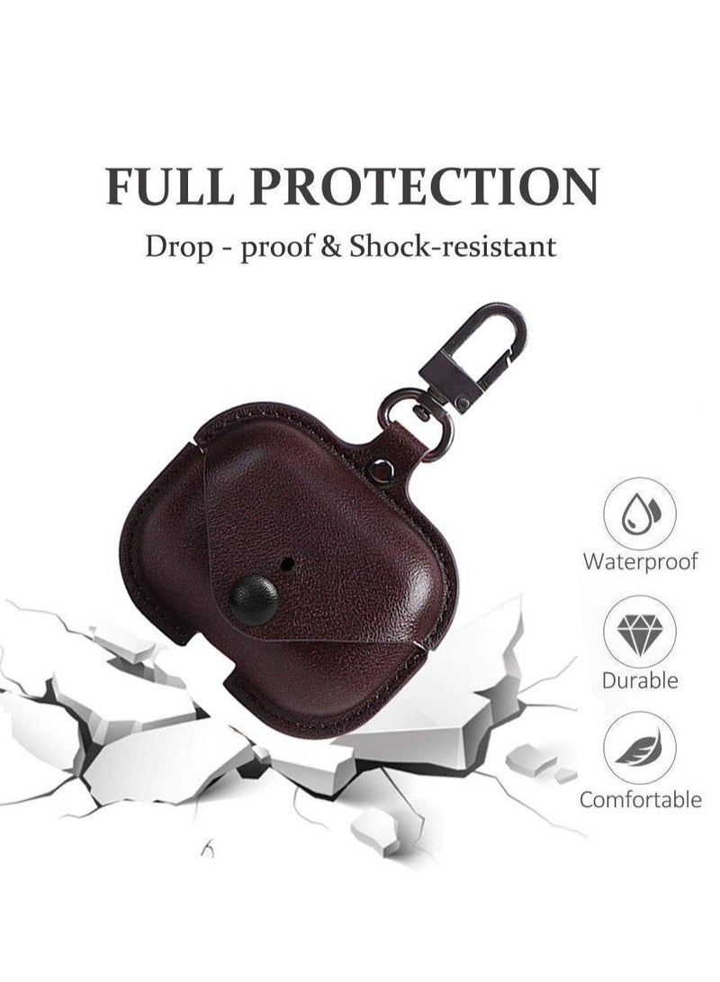 ELTRAZONE AirPods 3rd Generation Case 2021 Leather Protective Case Skin Cover with Keychain and Lock for Apple Airpods 3 Case Women Men Chocolate Brown - Image 3