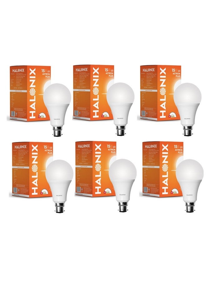 Halonix 15W Led Bulb | Cool Day Light (6500K)| Base- B22 | Energy Efficient | Surge Protection | Pack of 6 - Image 1
