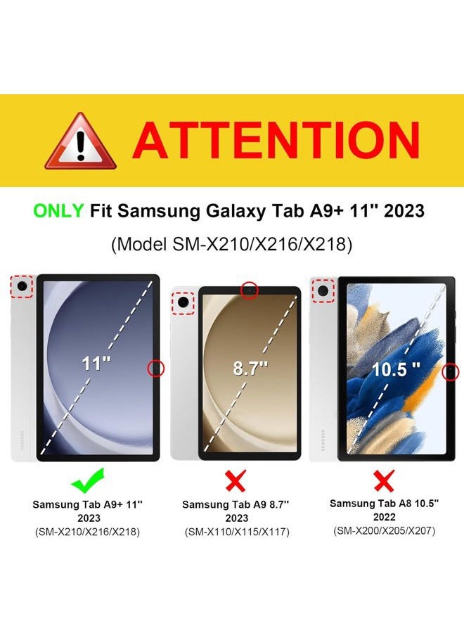 APHBZGE Keyboard Case for Samsung Galaxy Tab A9+/Plus 11'' 2023(SM-X210/X216/X218),Case with Keyboard for Samsung Tab A9+ with S Pen Holder,Detachable Bluetooth Keyboard for Galaxy A9 Auto Wake/Sleep (Blue) - Image 2
