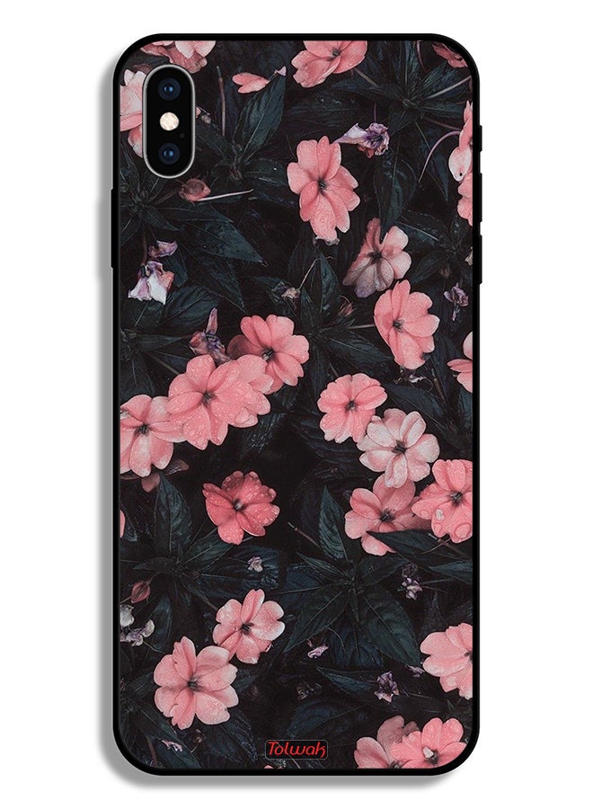 Tolwak Apple iPhone XS Protective Case Peach Small Roses - Image 2