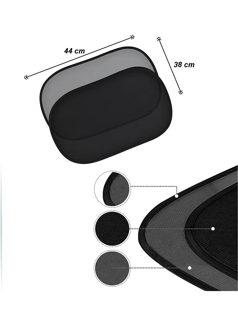 Sogex Vehicle Rear Side Window Sunshade Auto Curtain Set with Suction Cup Vehicle Curtain 2 Pieces