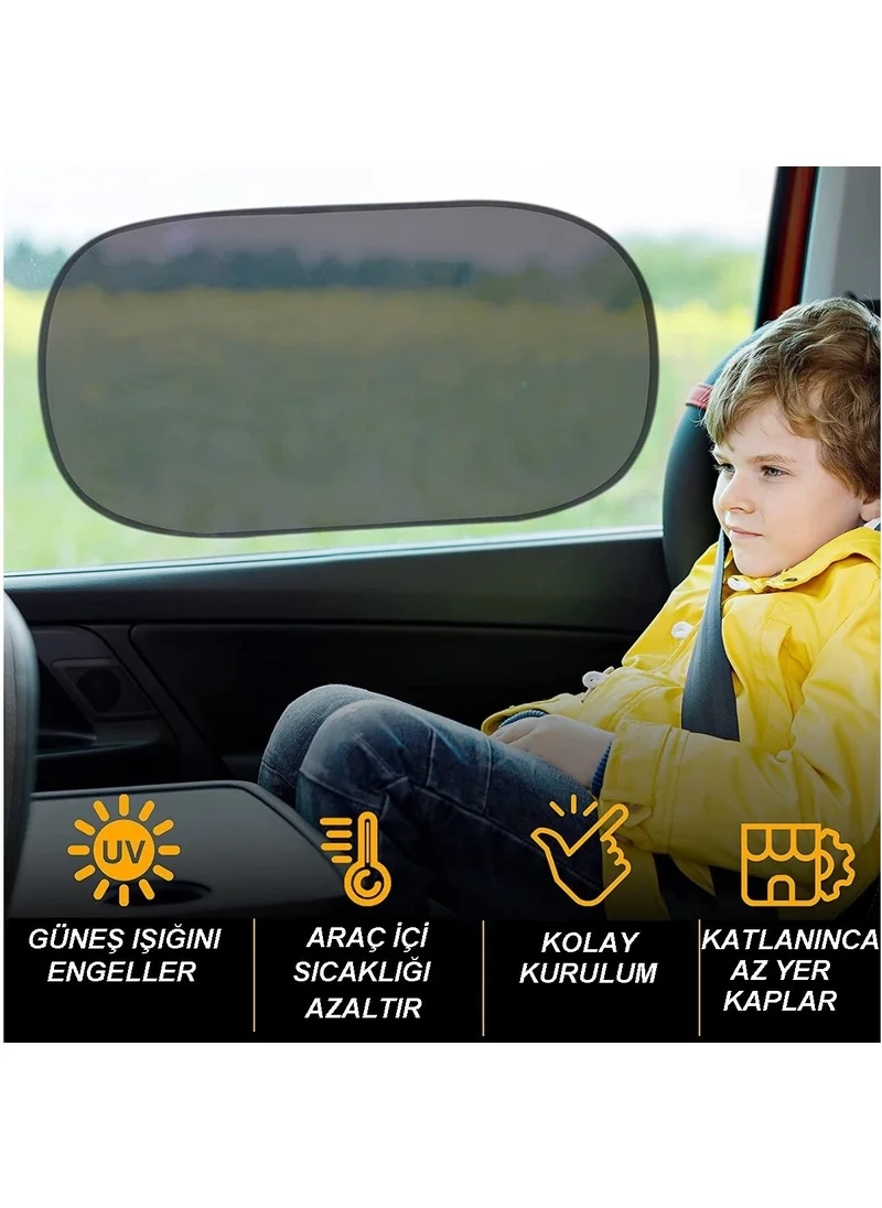 Sogex Vehicle Rear Side Window Sunshade Auto Curtain Set with Suction Cup Vehicle Curtain 2 Pieces