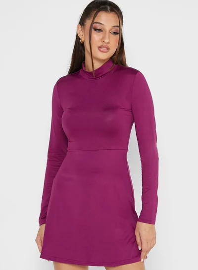 Ginger High Neck Skater Dress