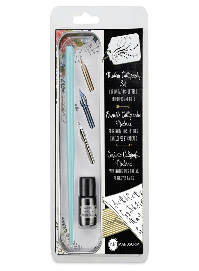 MANUSCRIPT Modern Calligraphy Dip Pen Set - Teal, Set of 5 - Image 1