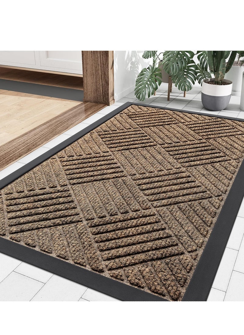 TRASSLE Front Door Mat,Entrance Doormat Super Absorbent Moistureproof Door Mat,Indoor Outdoor Door Mat Thick Durable Rubber Backed, Welcome Mat for Home Front, Hallway,Patio  - Image 1