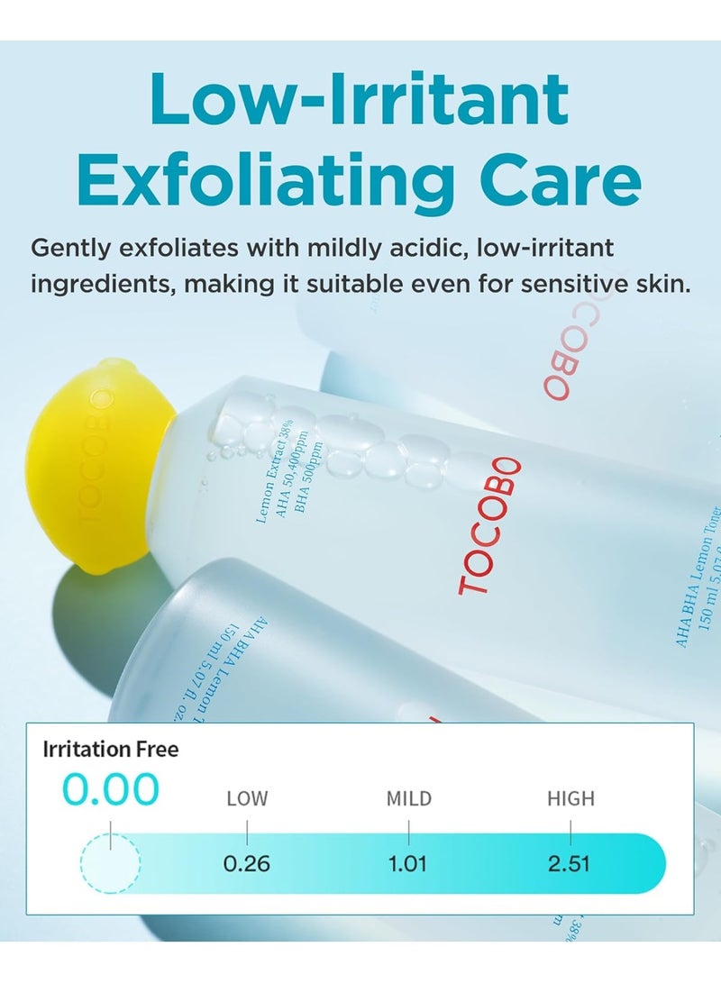 Tocobo AHA BHA Lemon Facial Toner (150ml) – Exfoliating, Brightening & Calming Vegan Toner - Image 3