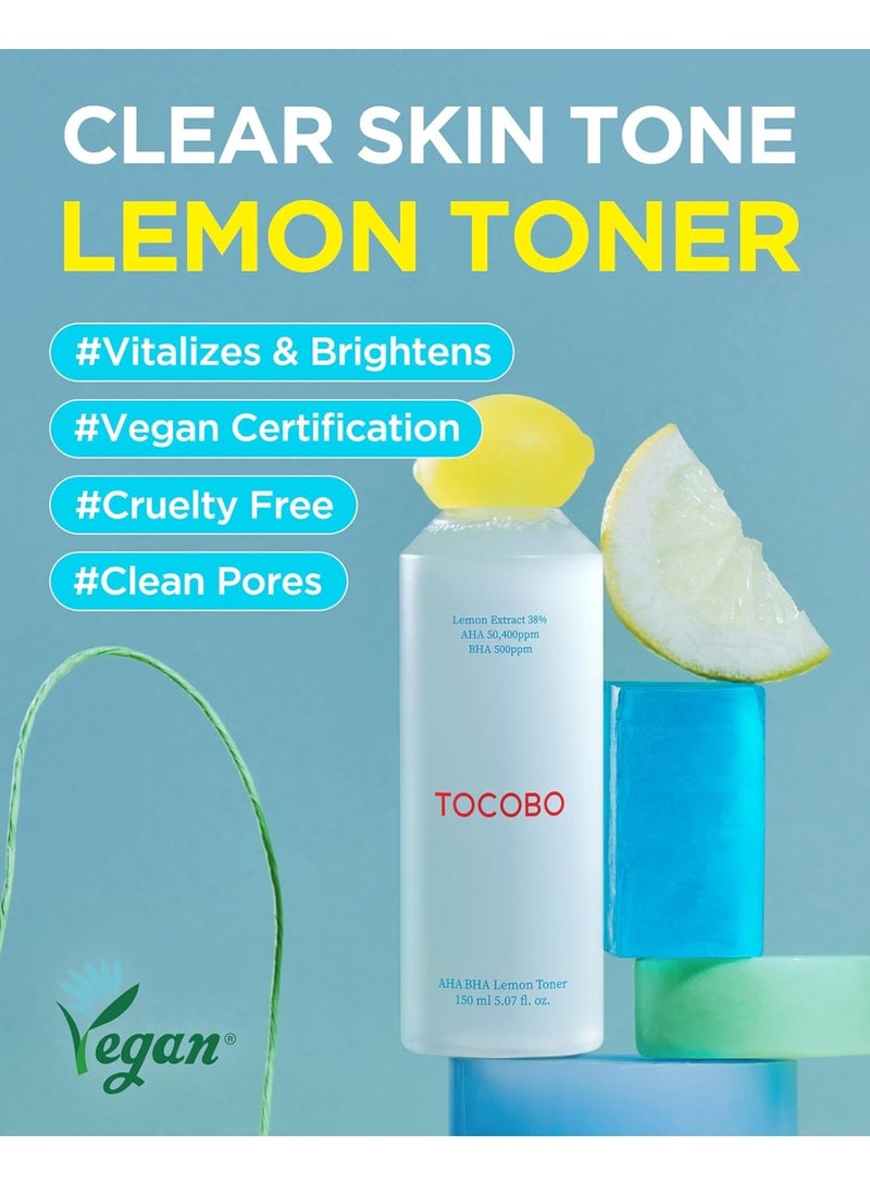 Tocobo AHA BHA Lemon Facial Toner (150ml) – Exfoliating, Brightening & Calming Vegan Toner - Image 4