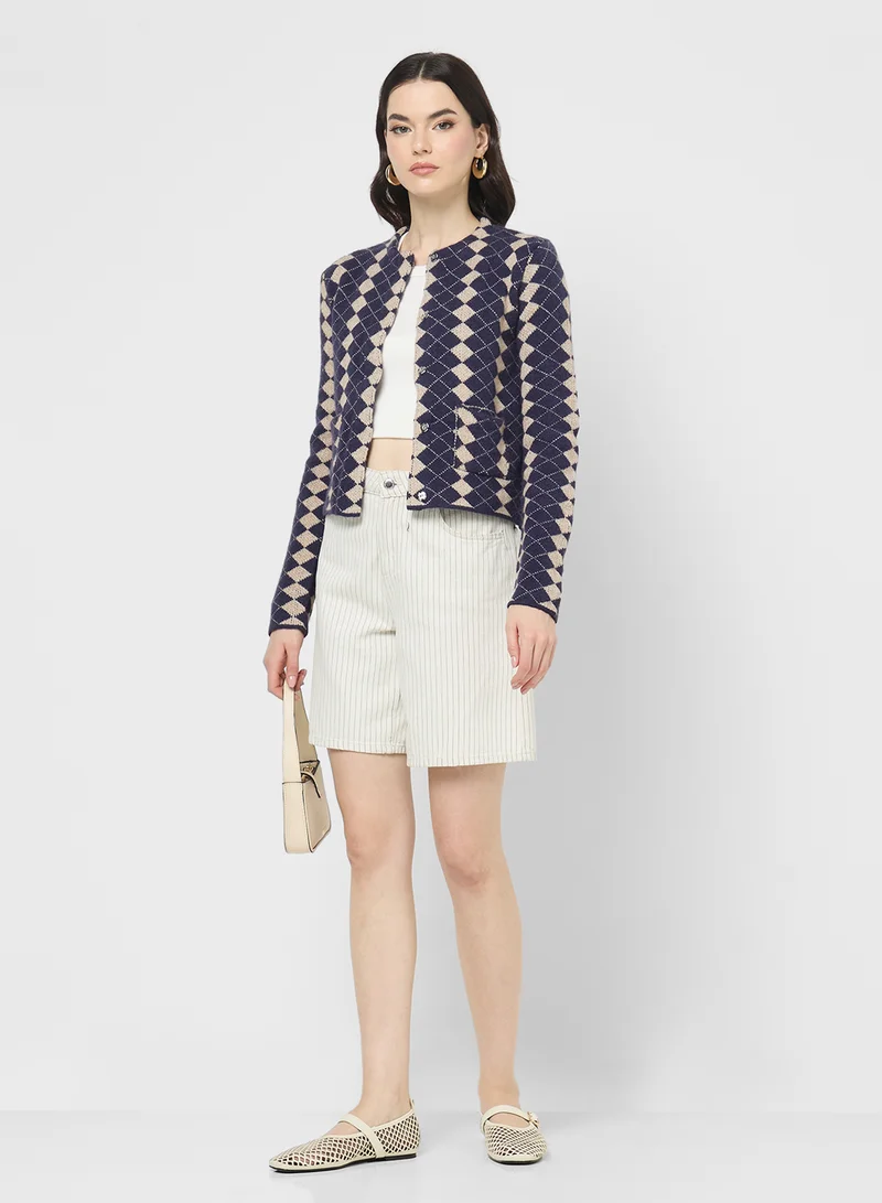 Ginger Knitted Acrylic Cardigan