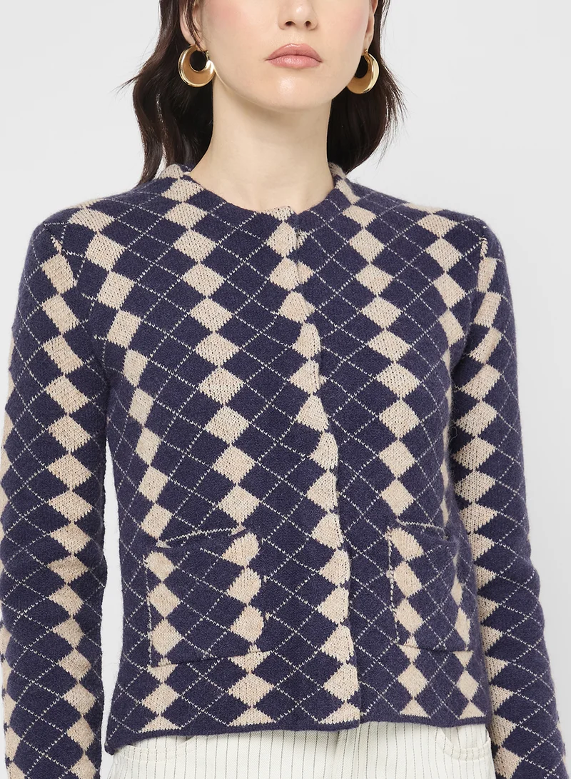 Ginger Knitted Acrylic Cardigan