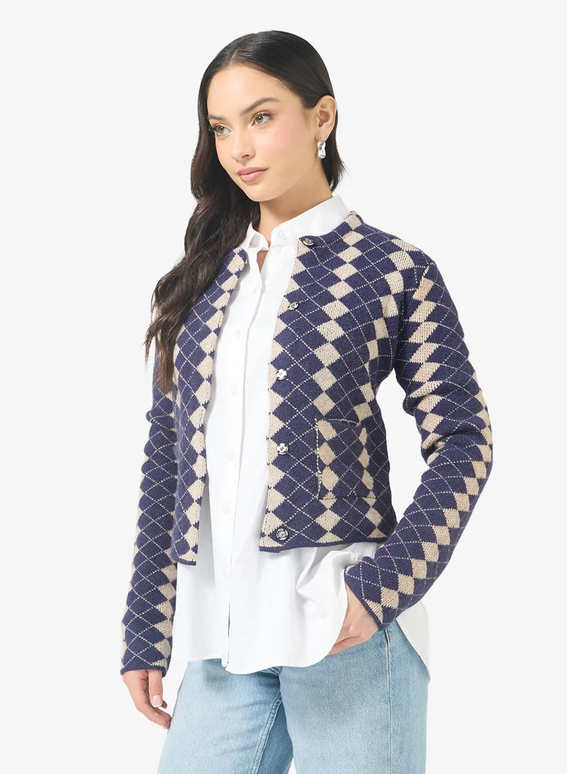 Ginger Knitted Acrylic Cardigan
