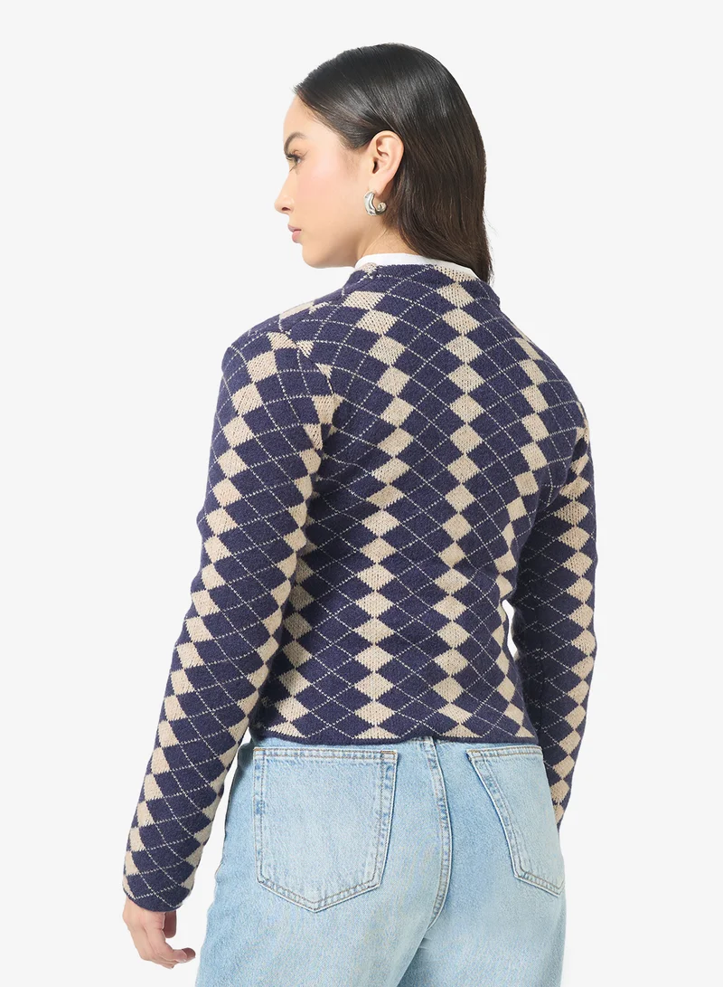 Ginger Knitted Acrylic Cardigan