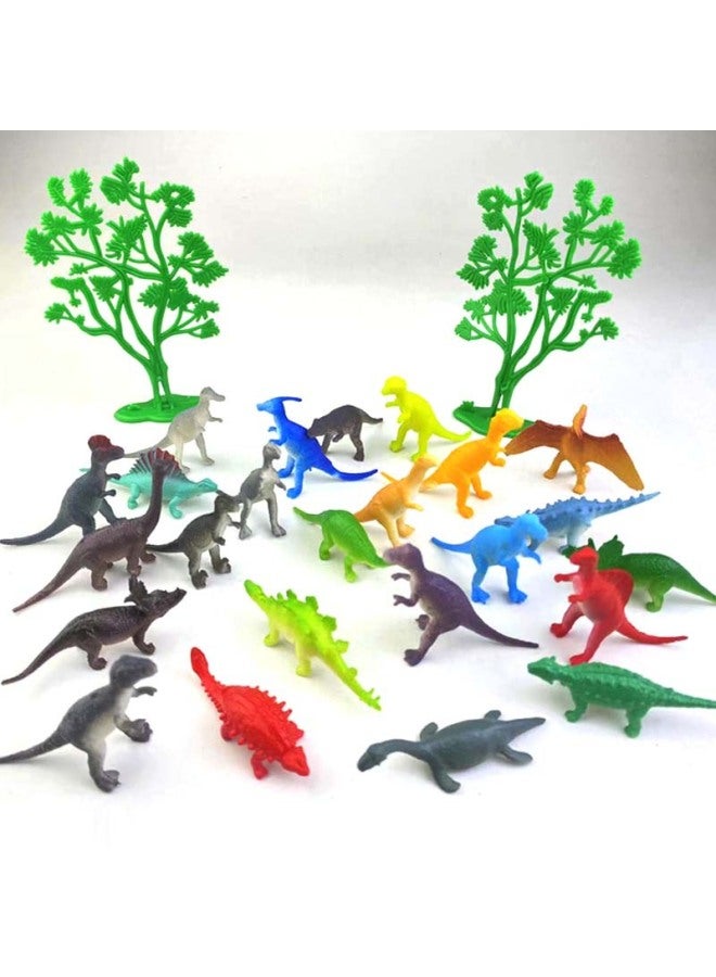 Realistic Goldfish Turtle Crab Frog Tropical Fish Caterpillar Dinosaur Insect Animal Model Toy Set-Color:24 Dinosaurs  - Image 1