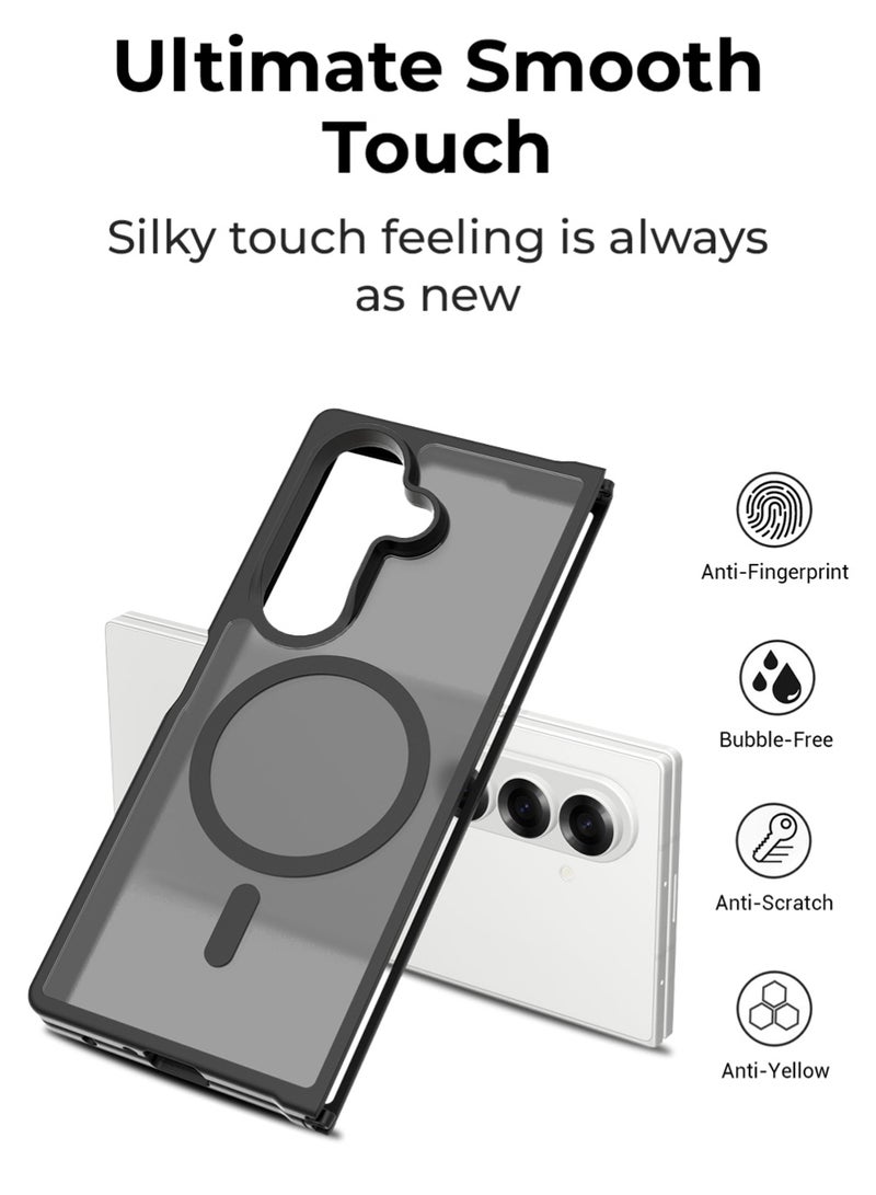 Glassology Samsung Galaxy Z Fold7 Silicone Black Clear Case , Anti-Yellowing, Slim & Shockproof, Hinge Protection, Wireless Charging Friendly, Anti-Fingerprint, Scratch-Resistant. - Image 3