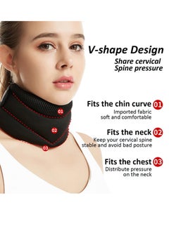 Generic Women Neck Support Brace Ergonomic Cervical Collar Breathable Neck Brace for Pain Relief Soft Foam Adjustable Neck Collar Protector for Stabilizes Vertebrae, Sleep, Relieves Pain Pressure M black  - Image 5