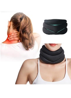 Generic Women Neck Support Brace Ergonomic Cervical Collar Breathable Neck Brace for Pain Relief Soft Foam Adjustable Neck Collar Protector for Stabilizes Vertebrae, Sleep, Relieves Pain Pressure M black  - Image 2
