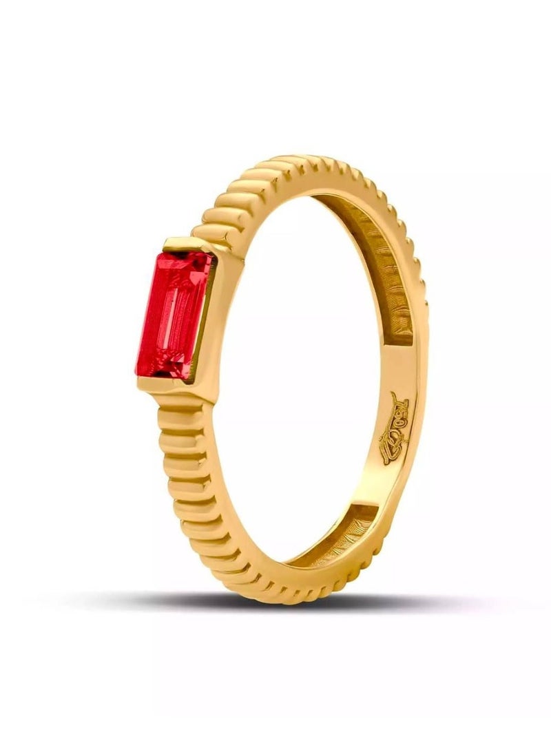 Ruby Art Gold 18K Pure Gold Ring for Women's with ruby stone - 2.58 Gram - Image 1